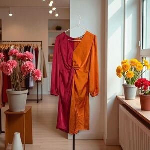 Vibrant Colorblock Midi Dress